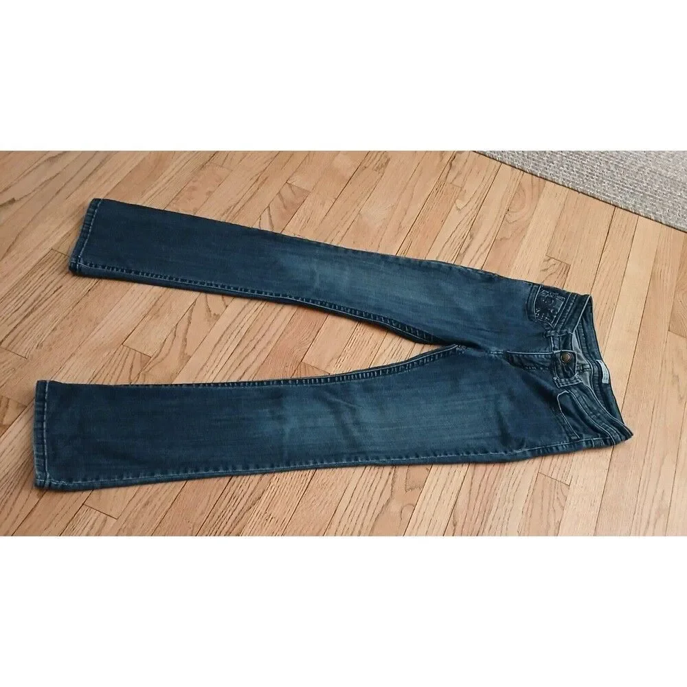 Women's Lee Slender Secret Lower on the Waist Blue Denim Jeans Size 8 MEDIUM